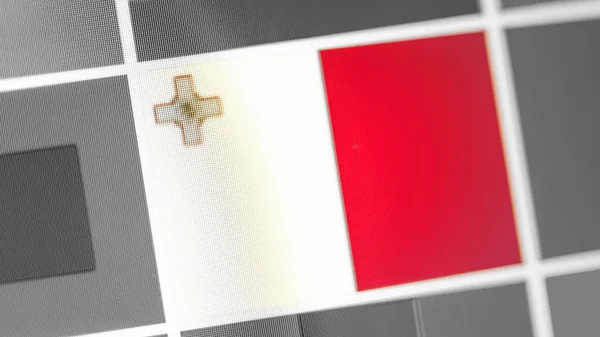 Εθνική σημαία της Μάλτας. Σημαία της Μάλτας στην οθόνη, ένα ψηφιακό εφέ. — Φωτογραφία Αρχείου