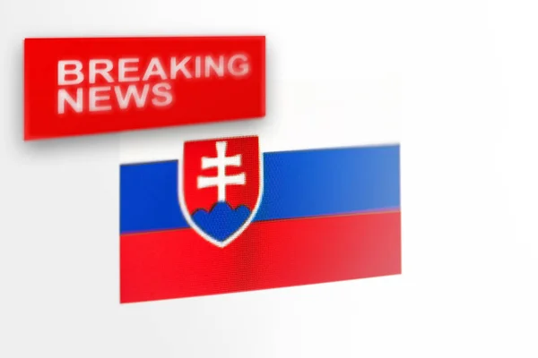 Noticias de última hora, la bandera del país de Eslovaquia y las noticias de inscripción — Foto de Stock