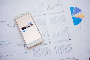 Saint Petersburg, Rusya - 25 Haziran 2019: Akıllı telefon ekranında Williams Companies logosu.