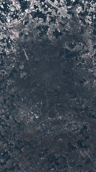 Mosca la capitale della Russia città e sobborgo, immagine satellitare della metropoli — Foto Stock