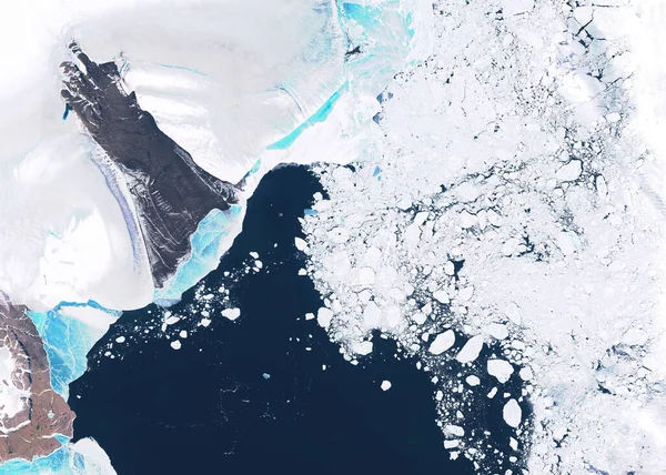 Fotos de satélite de alta resolução de terra, oceano e gelo flutuante. — Fotografia de Stock