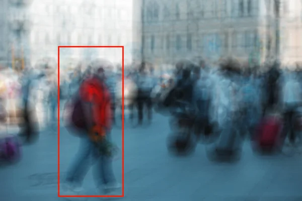 Gesichtserkennung und Technologien zur Identifizierung von Personen in Überwachungskameras auf der Straße, Kontrolle der Strafverfolgung. — Stockfoto