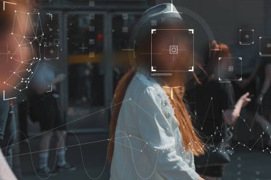 Sokak güvenlik kameralarında yüz tanıma ve kişisel kimlik teknolojileri, yasa uygulama denetimi.