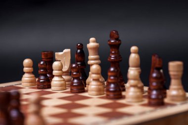 Satranç, rastgele satranç taşları. Çok uluslu çalışma grubu kavramı,