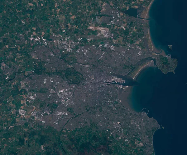 Carte satellite de Dublin Irlande, vue de l'espace — Photo