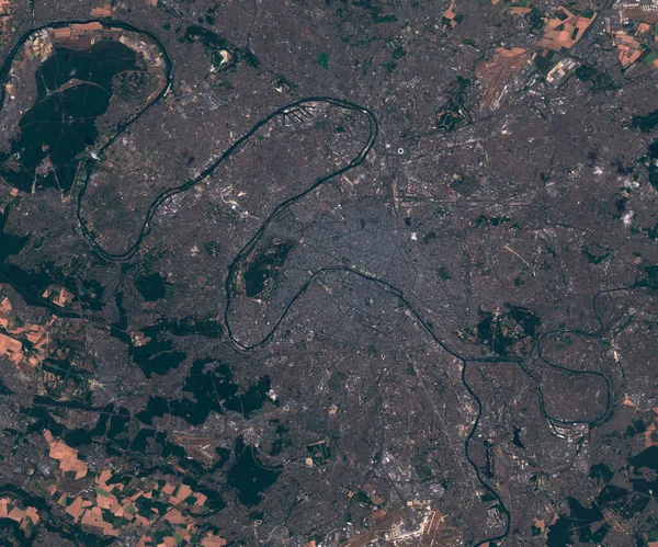 Satellitenbildkarte von Paris Frankreich, Blick aus dem All — Stockfoto