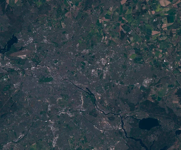 Satellitenbildkarte von Berlin, Blick aus dem All — Stockfoto