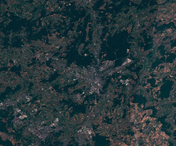 Satellitenbildkarte von Luxemburg, Blick aus dem All — Stockfoto
