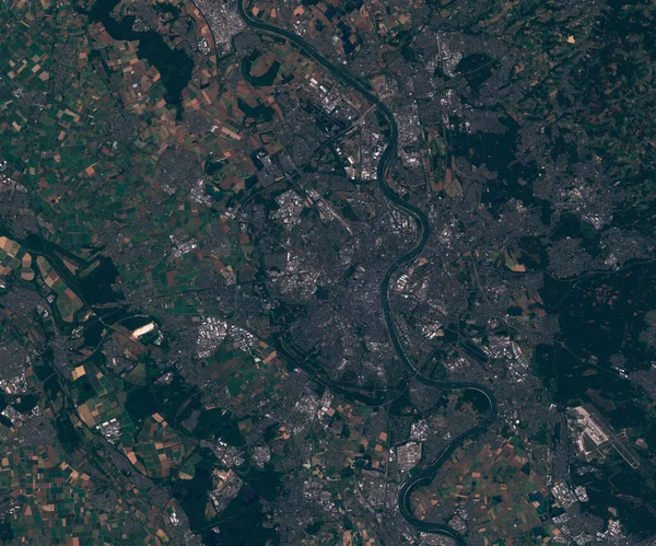 Carte satellite de Cologne Allemagne, vue de l'espace — Photo