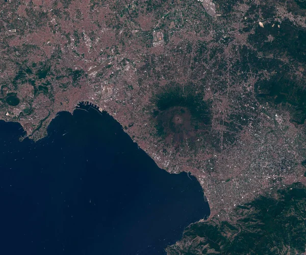 Mappa satellitare di Napoli, vista dallo spazio — Foto Stock