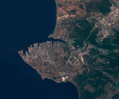 Satellite map of Sevastopol, view from space. contains modified Copernicus Sentinel data clipart