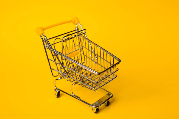 Shopping cart concept of shopping and sales, retail and shops.