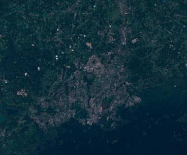 Helsinki 'nin uydu haritası, uzaydan görünüm