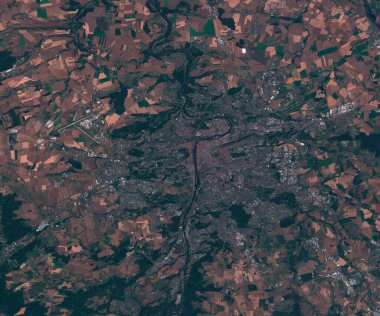 Prag Çek Cumhuriyeti 'nin uydu haritası, uzaydan görüş