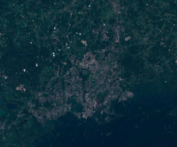 Satellitenbildkarte von Helsinki Finnland, Blick aus dem All — Stockfoto
