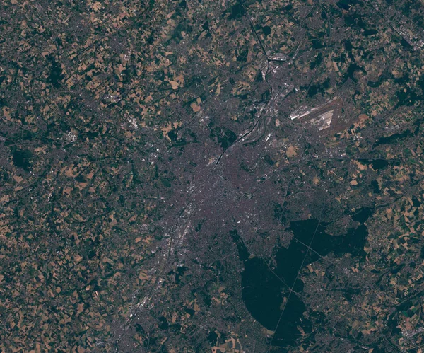 Carte satellite de Bruxelles Belgique, vue de l'espace — Photo