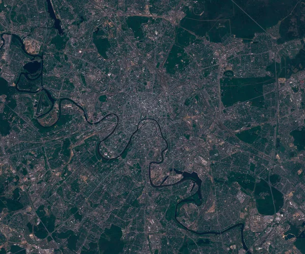 Mappa satellitare di Mosca in Russia, vista dallo spazio — Foto Stock