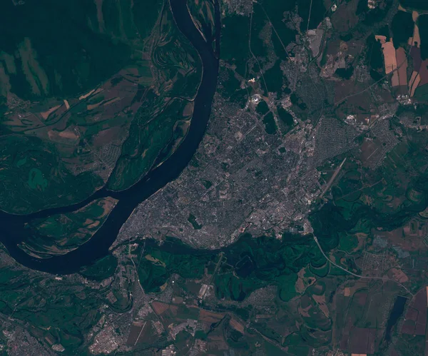 Carte satellite de Samara en Russie, vue de l'espace — Photo