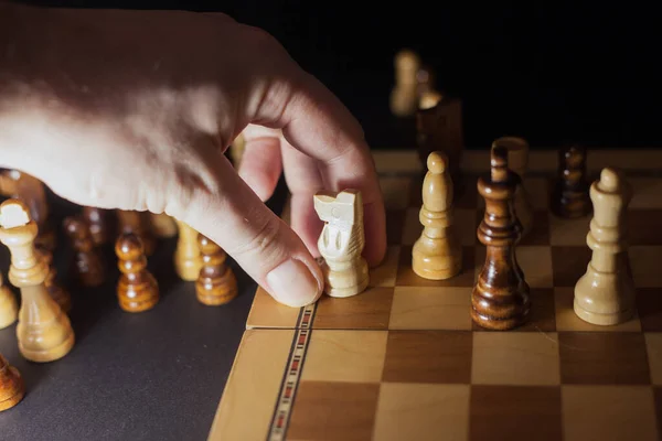 Chess game, check or checkmate, cut a figure, the concept of competition in business. — Stock Photo, Image