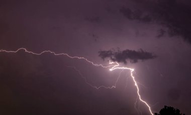 Gece gökyüzünde şimşek çakıyor