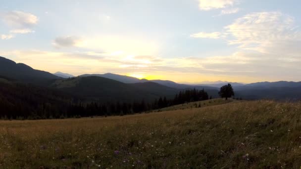 Time Lapse Sunset Carpathian Mountains — Stock Video