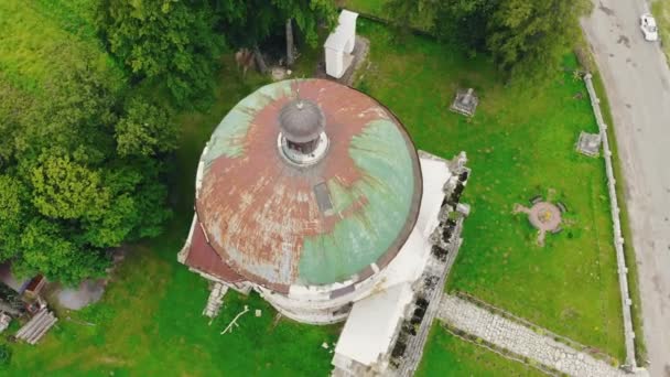 Katholische Kirche Dorf Pidgirci Region Lwiw Ukraine Luftaufnahme Der Alten — Stockvideo