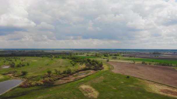 Filmagem Tirada Drone Vista Planalto Rural Dia Verão Ensolarado — Vídeo de Stock