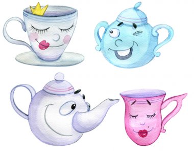 Tea set clipart
