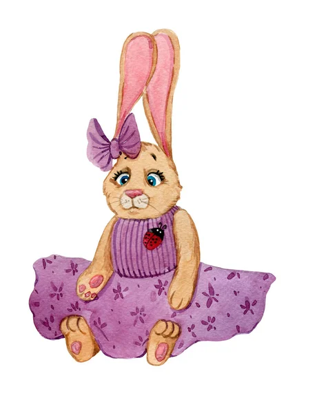 Conejo chica en un vestido —  Fotos de Stock