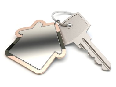 Anahtar ve ev, 3d çizim