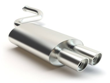 Araba egzoz susturucu, 3d çizim