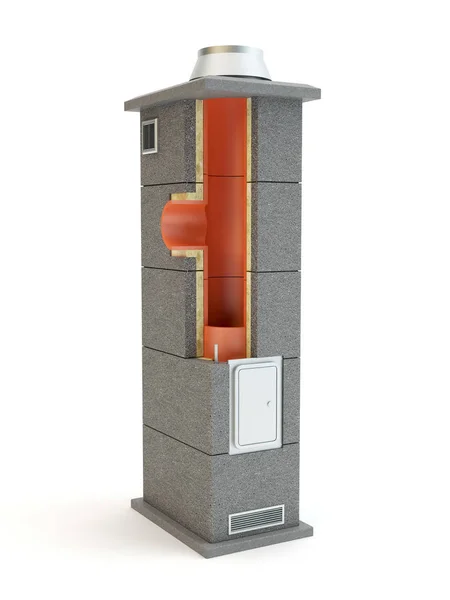 烟囱系统 插图3D — 图库照片