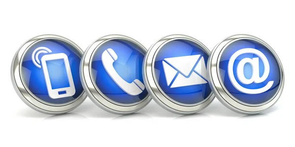 Blaue Kontaktsymbole Abbildung — Stockfoto