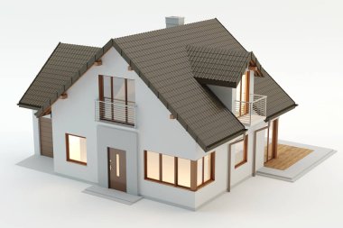 Ev illüstrasyonu, 3 boyutlu illüstrasyon