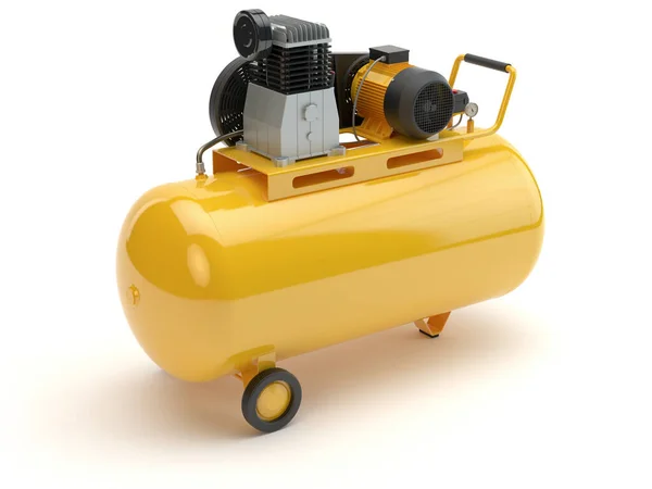 Yellow Air Compressor Isolated White Illustration — Stock Photo, Image