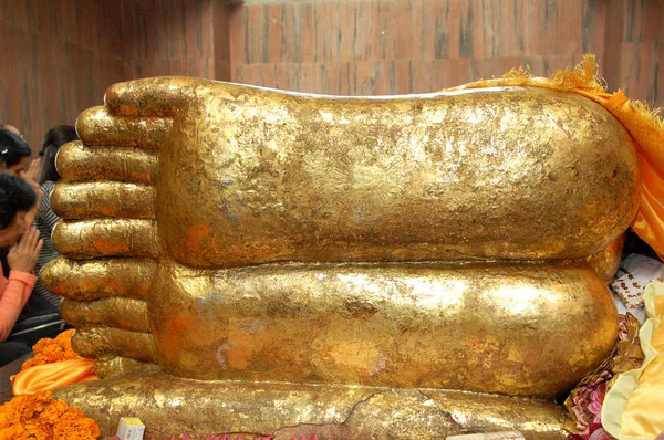 Buddha Goldstatue Mahaparinirvana Tempel Kusinara Oder Kushinagar Uttar Pradesh India — Stockfoto