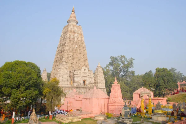 Świątynia Mahabodhi, Bodh Gaya, Indie. Miejsce, w którym Budda Gautam — Zdjęcie stockowe