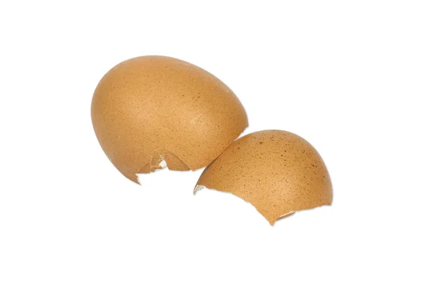 Cipping yolu ile beyaz arka plan üzerinde Broken Eggs kabuk.
