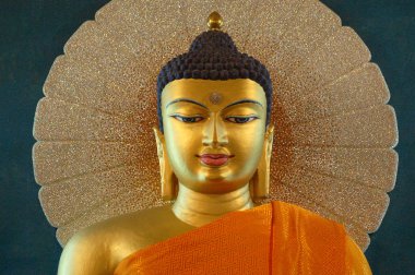 Mahabodhi Tapınağı içinde altın buda, Bodhgaya, Bihar, Hindistan.