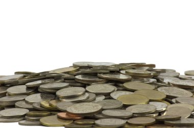 Beyaz arka plan üzerinde Tayland para sikke izole para 