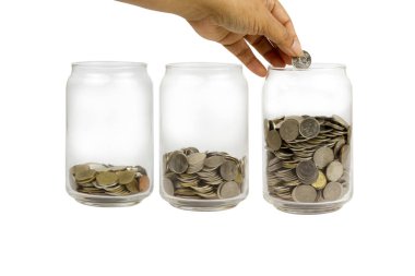 Cipping yolu ile beyaz arka plan üzerinde Tayland Sikke kaydetme.