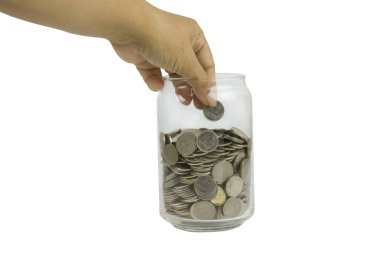 Cipping yolu ile beyaz arka plan üzerinde Tayland Sikke kaydetme.