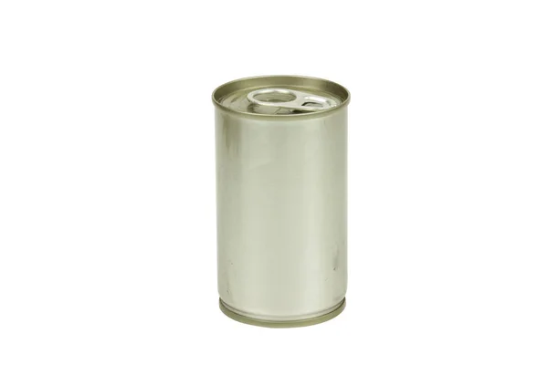 Aluminum tin can on white background with cipping path. — Stock Photo, Image