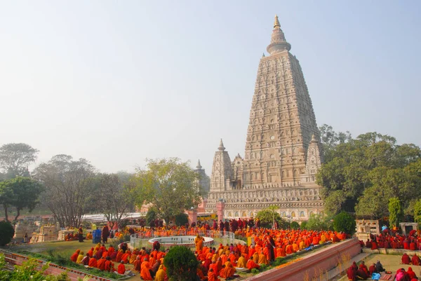 Mahabodhi-Tempel, Bodh Gaya, Indien. Der Ort, an dem Gautam Buddha — Stockfoto