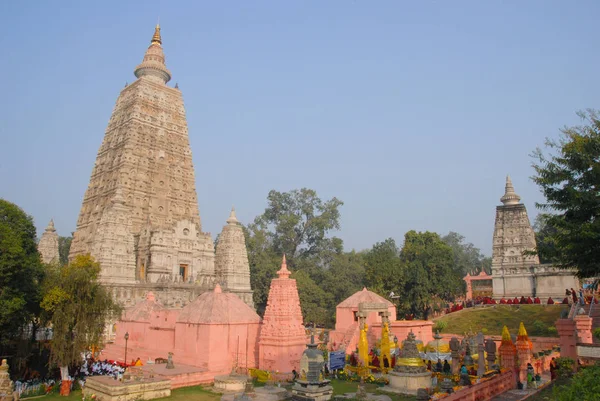 Mahabodhi tempel, bodh gaya, India. De plaats waar Gautam Buddha — Stockfoto