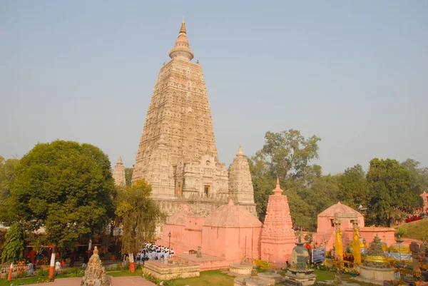 Mahabodhi tempel, bodh gaya, Indien. Platsen där Gautam Buddha — Stockfoto