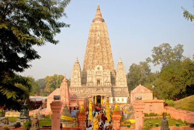 Mahabodhi tapınağı, Bodhgaya, Bihar. Hindistan