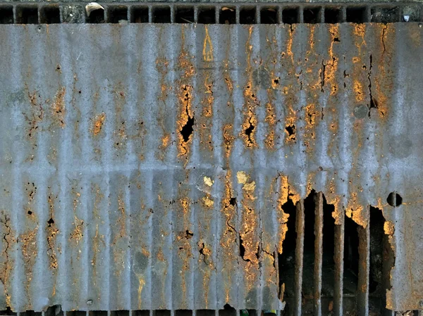 Cobertura Esgoto Água Rua Metal Velho Textura Vista Superior Backgound — Fotografia de Stock