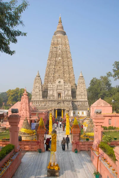 Mahabodhi temple, bodh gaya, India. The site where Gautam Buddha — Stock Photo, Image