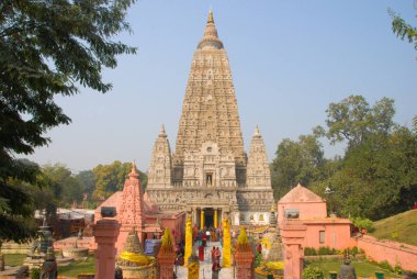 Mahabodhi tapınağı, Bodh gaya, Hindistan. Gautam Buddha 'nın